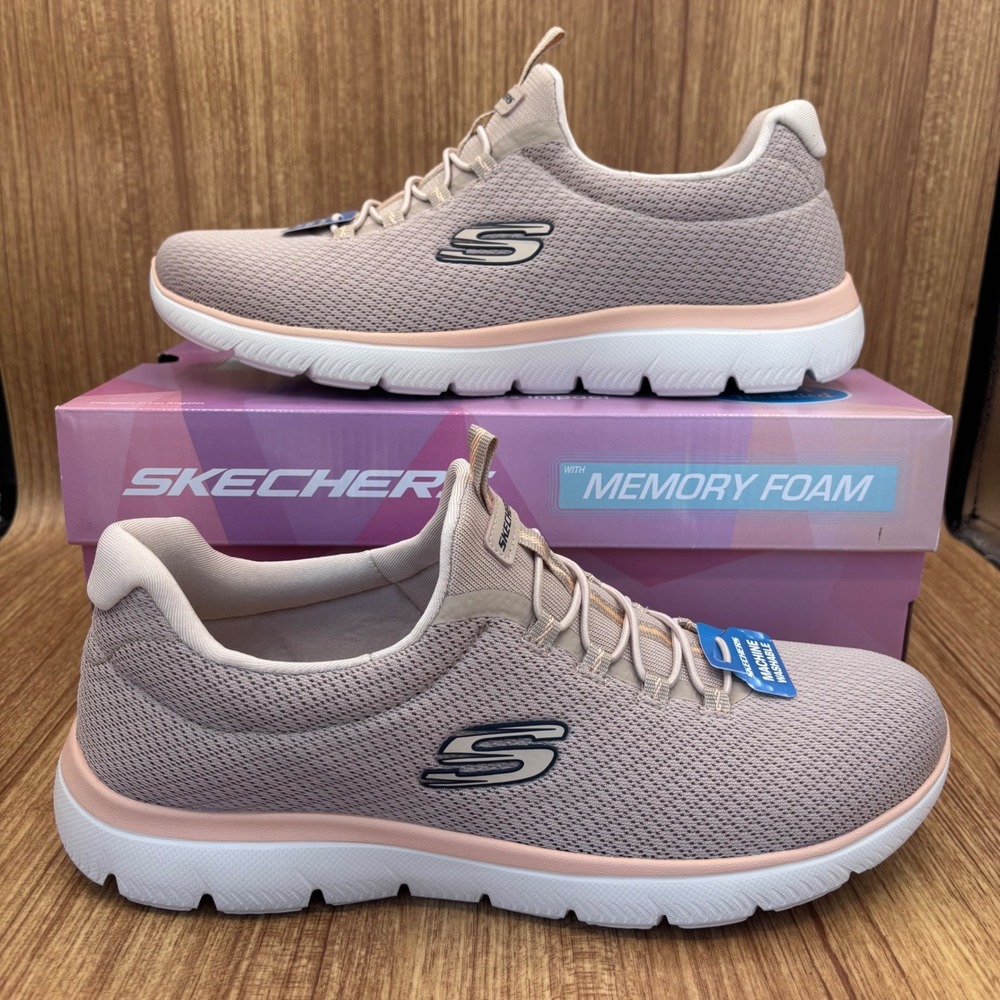 Skechers Summits Summer Blush Womens 9.5 Taupe Peach New Memory Foam Sneaker NEW
